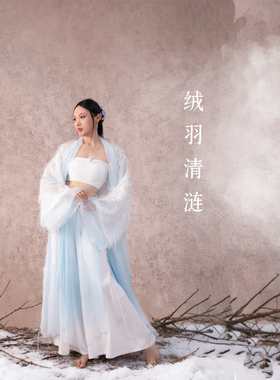 SOSO佳《绒羽清涟》国风爵士中国民族舞古典舞蹈雪纺羽毛流苏外衫