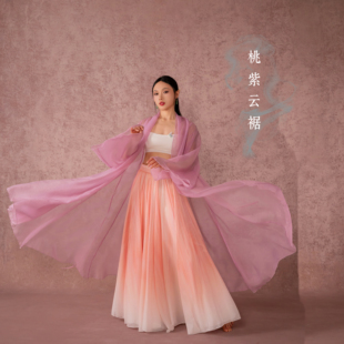 SOSO佳《桃紫云裾》堆堆领大摆国风爵士中式舞蹈古典广袖飘逸纱衣