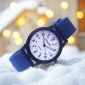 2025年新款 硅胶带手表中小学生石英防水男女孩儿童带分刻度潮腕表