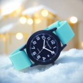 简约小巧清晰数字带日历硅胶软表带学生男女孩儿童防水石英电子表