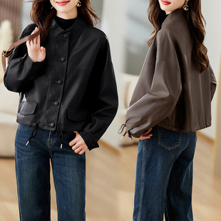 外套高级感轻奢女小个子2026年春款女装新款皮衣外套女小个子上衣