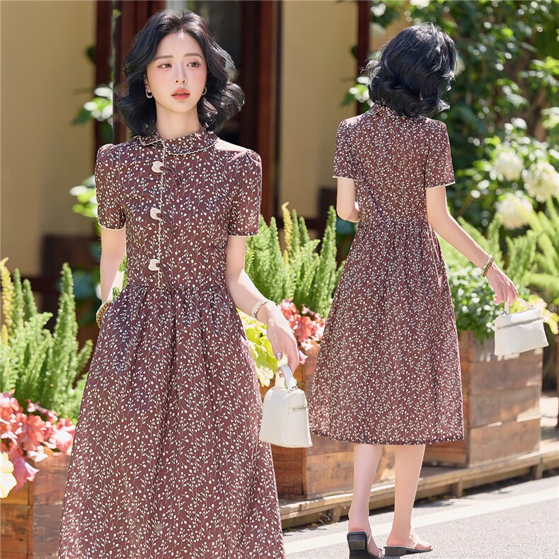 女士2026新款夏日舒服连衣裙显瘦遮肚微胖高质感胖mm大码绝美裙子图片