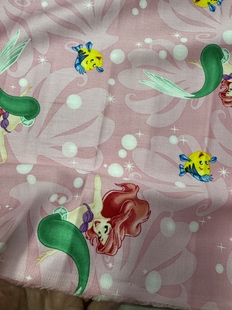 日产纯棉贡缎粉底美人鱼幅宽112cm一米150克衬衫 半米 裙子手工9元