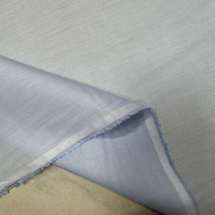 日单浅蓝纯棉牙签条纹宽112cm一米130克衬衫裙子手工娃衣9元半米