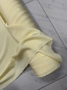 日产纯棉柔软垂坠浅柠檬黄有机棉提点幅宽145cm一米150克11元 半米