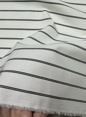 日单本白色纯棉色织条纹幅宽112cm衬衫厚度一米135克9元半米