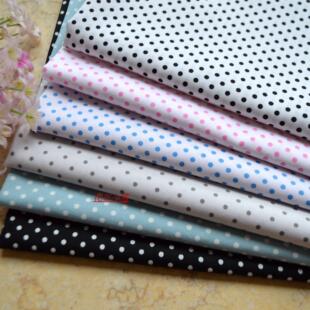 优质纯棉布料6色标准水玉波点布组棉布手工服装DIY棉布9元半米