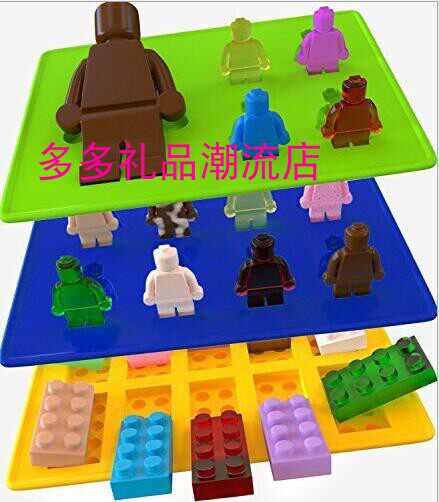 Lego乐高积木机器人冰格冰块制冰盒巧克力饼干果冻模具翻糖烘培模