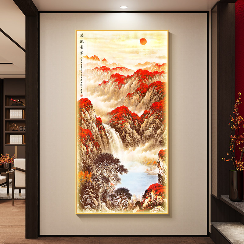 鸿运当头入户玄关装饰画led灯画办公室高级山水画走廊壁画发光画,家居饰品,氛围画/灯画,淘宝优惠券,粉丝福利购,淘宝优惠卷