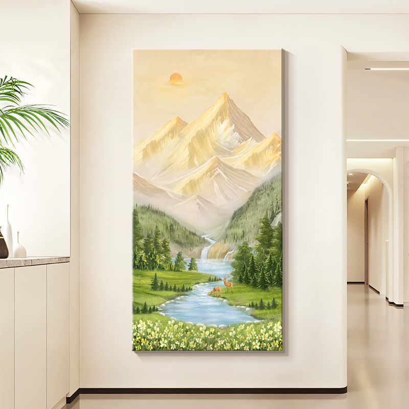 日照金山玄关装饰画2025新款挂画