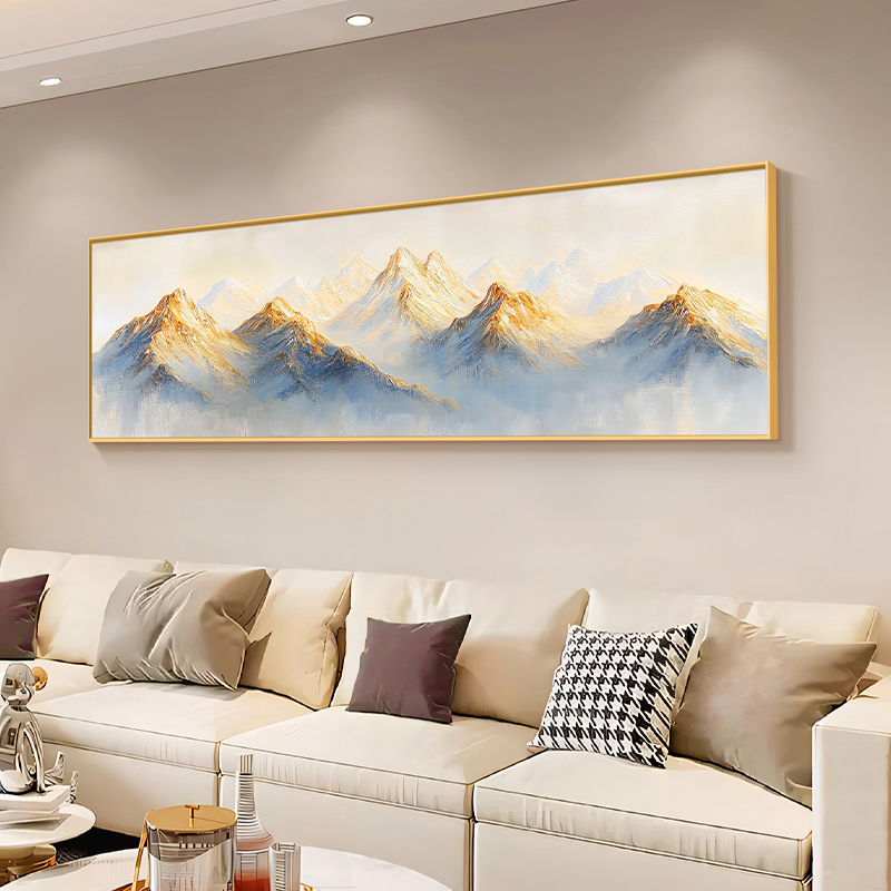 背靠金山客厅挂画有山无水靠山图