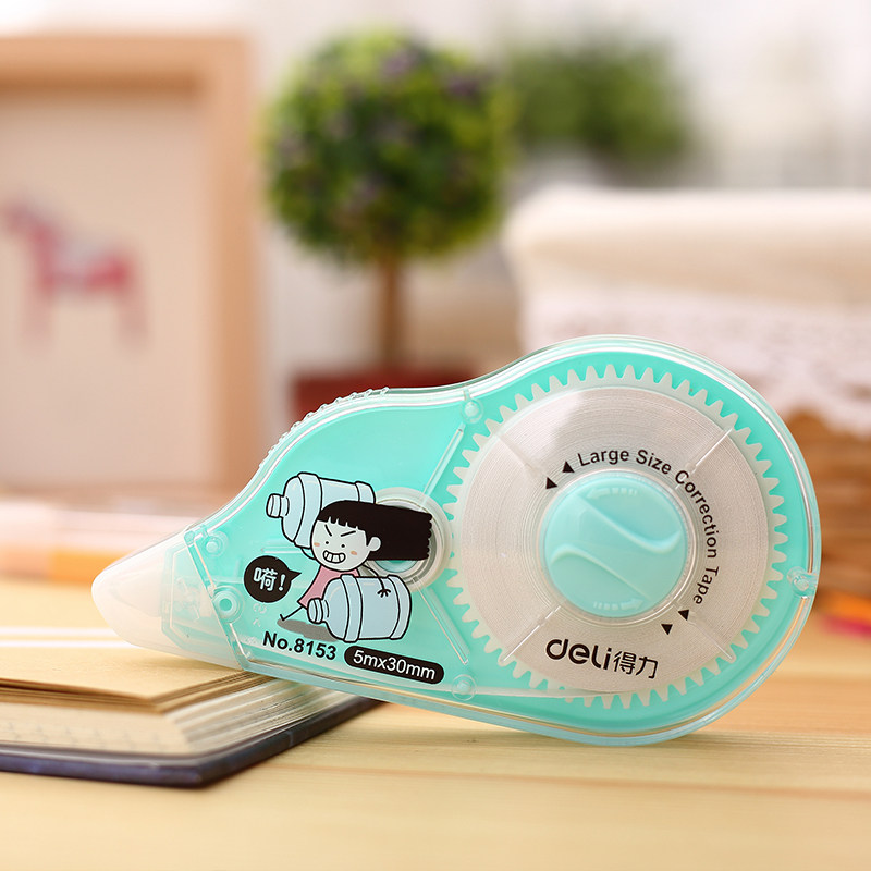 得力8153修正带可爱卡通涂改带长30米耐用学生文具改正带文具