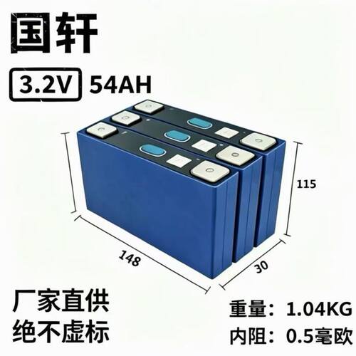 全新国轩54安磷酸铁锂电芯3.2V大单体铝壳电动车储能动力锂电A品