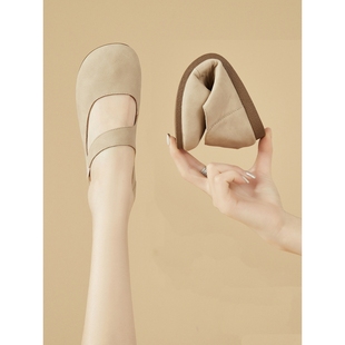 平底单鞋女夏2025新款鞋子女鞋软底不累脚的女士真皮孕妇鞋