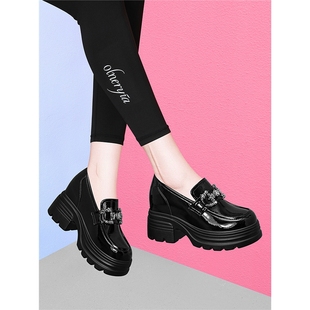 乐福鞋女鞋厚底2025年新款女士秋季女款单鞋爆款鞋子配裙子小皮鞋