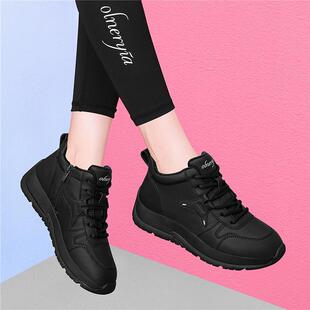 老北京布鞋女妈妈休闲运动鞋软底黑色中老年秋冬季加绒棉鞋不累脚