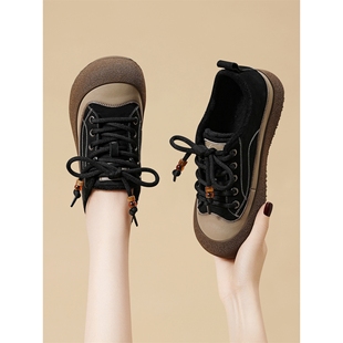 真皮女鞋冬款休闲板鞋女2025新款百搭时尚轻便运动鞋子保暖棉鞋女