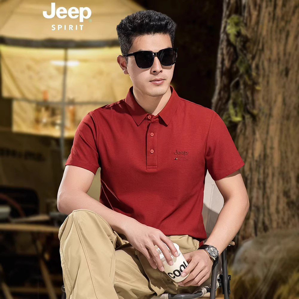 JEEP吉普高端品牌短袖T恤男士2026新款夏季薄商务休闲POLO衫男款