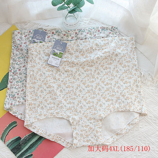 3128 印花舒适包臀女士内裤 加大高腰纯棉女内裤 新疆阿克苏棉4XL码