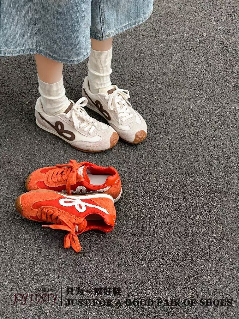 专柜正品娇娅媚妮2026新商场同款真皮阿甘鞋休闲运动鞋橙色德训鞋,女鞋,时尚休闲鞋,淘宝优惠券,粉丝福利购,淘宝优惠卷
