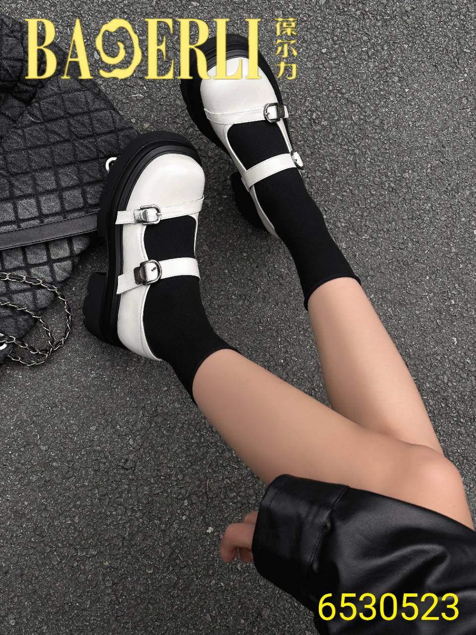 专柜正品葆尔力2025新款牛皮扣带厚底玛丽珍鞋女设计感小皮鞋单鞋
