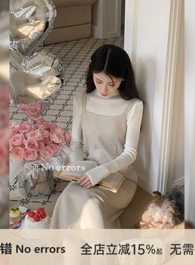 不出错No errors 下摆定位绣毛呢加厚吊带背心裙 2025冬新款