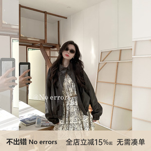 时髦宽松咖色pu皮衣 不出错No errors 复古胶片 2025秋新款
