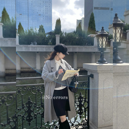 不出错 No errors 人生大衣 绵羊毛山羊绒双面呢大衣中长款外套冬