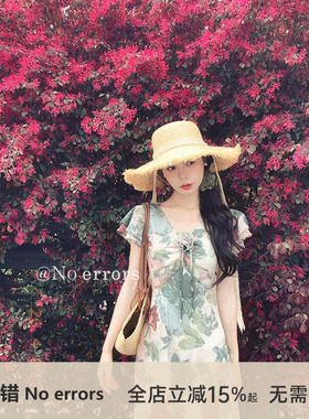 不出错No errors【花知春意】斜裁油画玫瑰雪纺连衣裙 2026夏新款