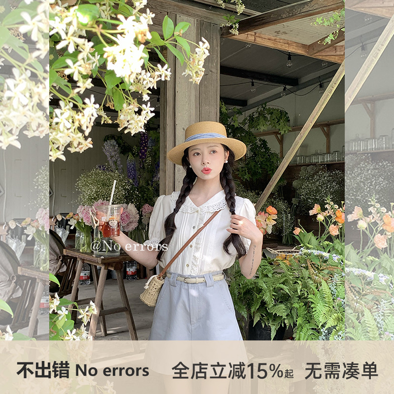 不出错No errors休闲配腰带四分裤显瘦高腰百搭短裤 2025夏季新款