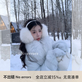 新款 不出错No 保暖羽绒服 2025冬季 errors 可拆卸狐狸毛手套短款