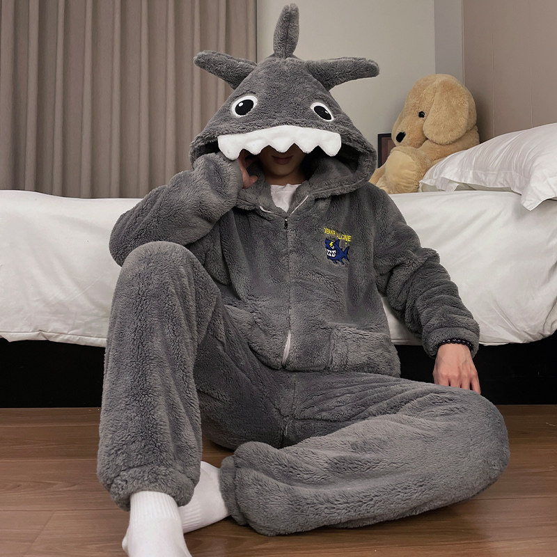 秋冬季珊瑚绒睡衣男卡通青少年法兰绒大童加厚加绒保暖家居服套装,女士内衣/男士内衣/家居服,睡衣/家居服套装,淘宝优惠券,粉丝福利购,淘宝优惠卷