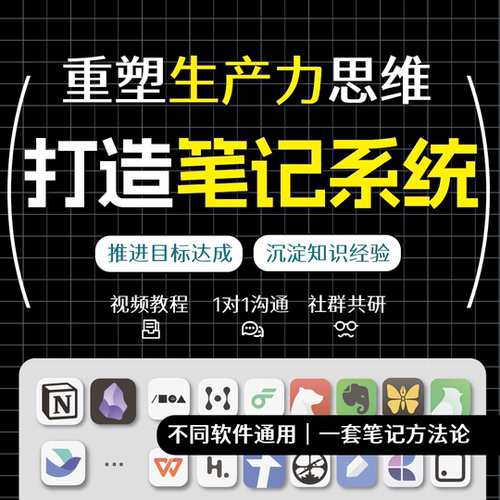 打造第二大脑Notion课程obsidian同步知识模版教程卡片盒防弹笔记