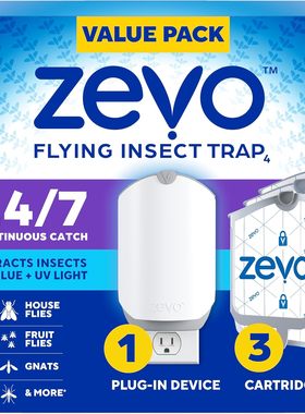 Zevo Flying Insect Trap Cartridges飞行昆虫诱捕器墨盒室内捕虫