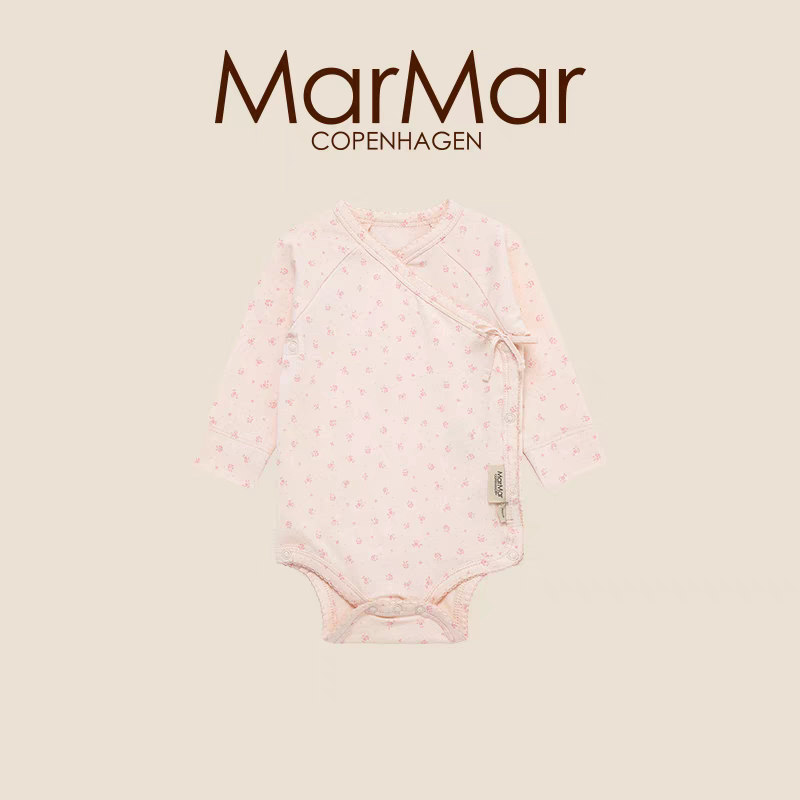 MarMar正品春秋莫代尔棉新生婴儿系扣长袖包屁衣和尚衣/胎帽