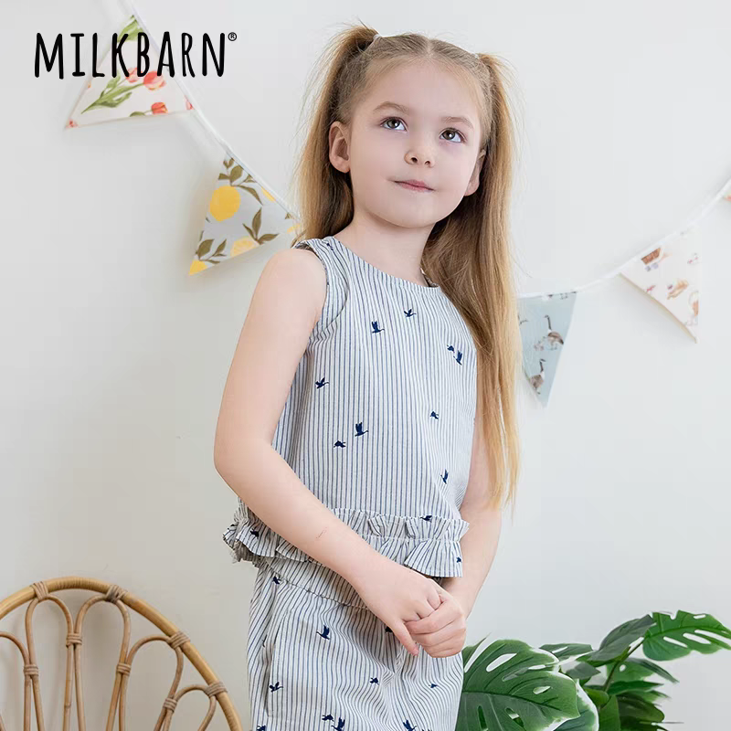 Milkbarn正品夏季婴童连衣裙/工装连体服/花边上衣/马甲/短裤