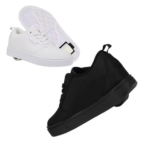 黑白美国heelys暴走鞋儿童学生成人轮滑鞋