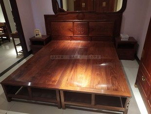 清仓价特价红木家具 大床 非洲黄花梨刺猬紫檀双人床 实木富贵床