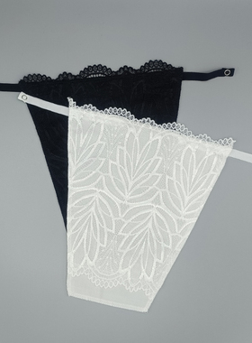 V领低领衣服防走光抹胸胸口遮胸神器女蕾丝黑白一片式护胸内衣夏