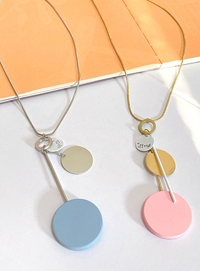 时尚百搭长款毛衣链树脂项链颈链