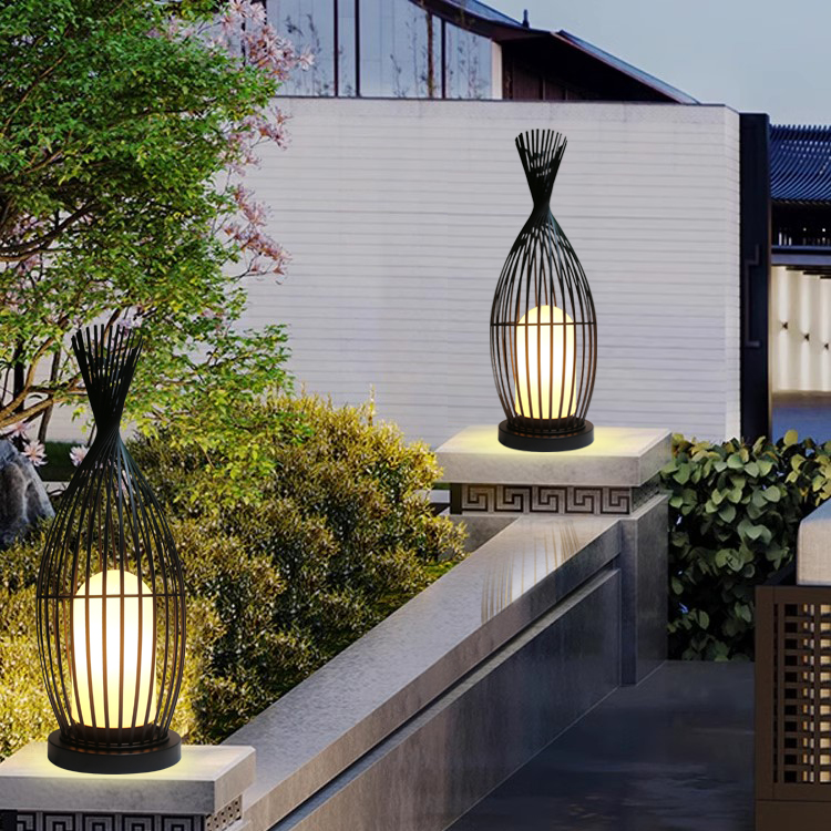 鸟笼花园别墅户外草地铁艺落地灯