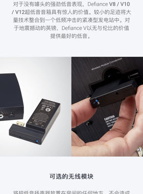 Paradigm百里登DefianceV10V12 X10 X12 X15低音炮音响无线接收器