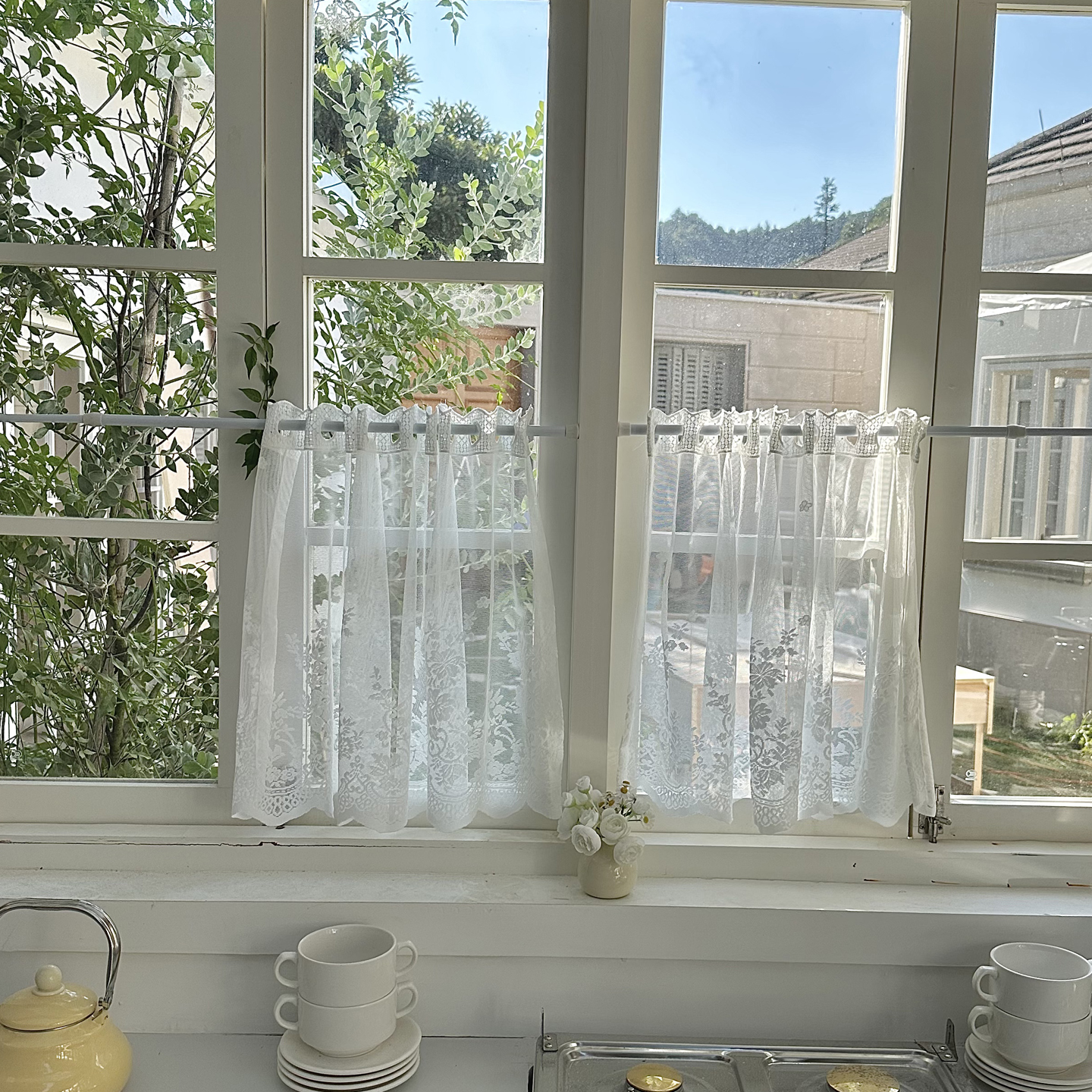 短门帘厨房半帘短帘穿杆