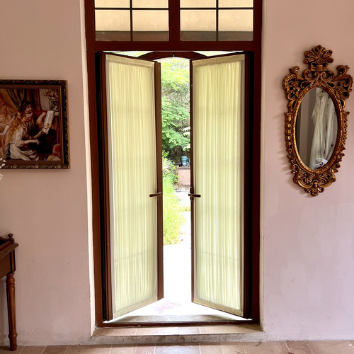 玻璃门遮挡帘魔术贴窗帘