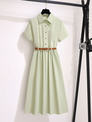 小个子连衣裙女夏季2023新款爆仙气超仙森系气质清纯仙女衬衫裙子