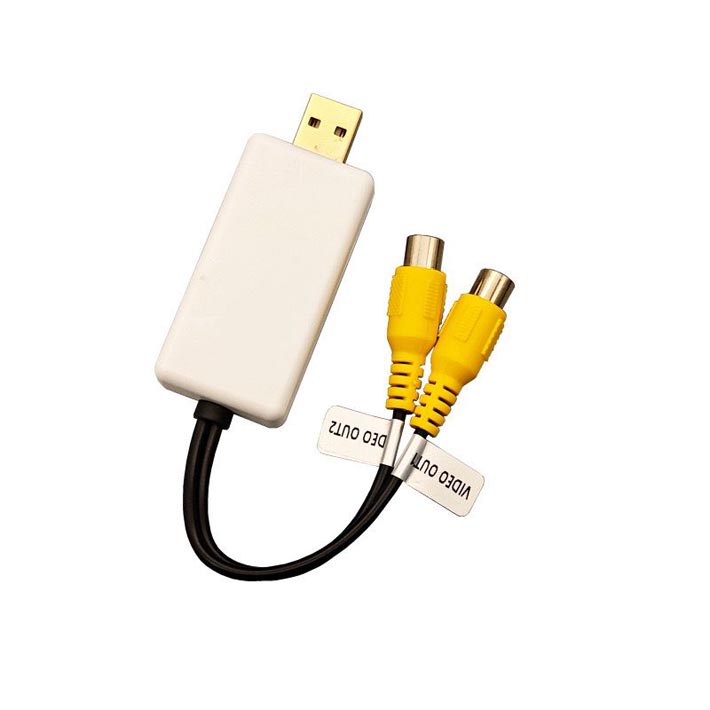 USB转CVBS头枕车机rca视频输出线