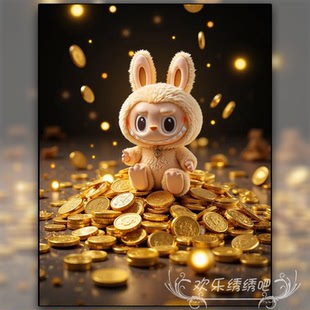 高端十字绣满绣2025新款金币拉布布小幅初学者diy手工刺绣钻石画