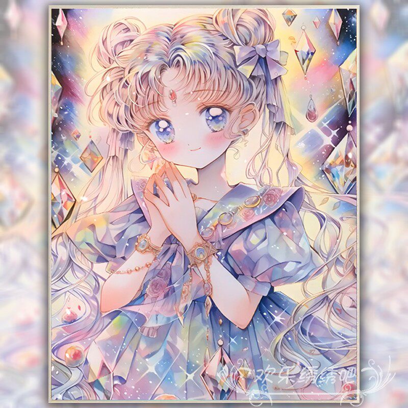 卡通动漫十字绣2023新款绣人物刺绣客厅玄关卡通女孩卧室钻石绣