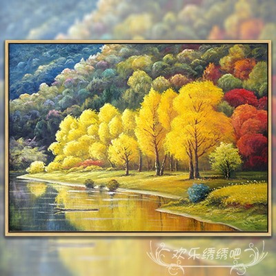 十字绣2025新款风景世界名画鸿运树林秋景卧室餐厅客厅钻石画满钻