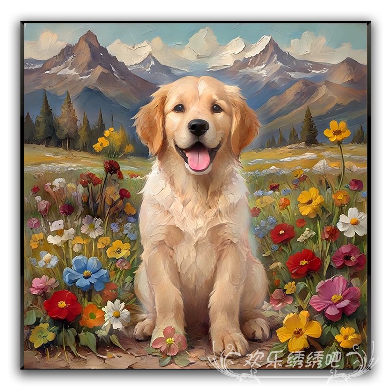 宠物狗狗十字绣2025新款客厅线绣动物系列高难度刺绣钻石画满钻5d